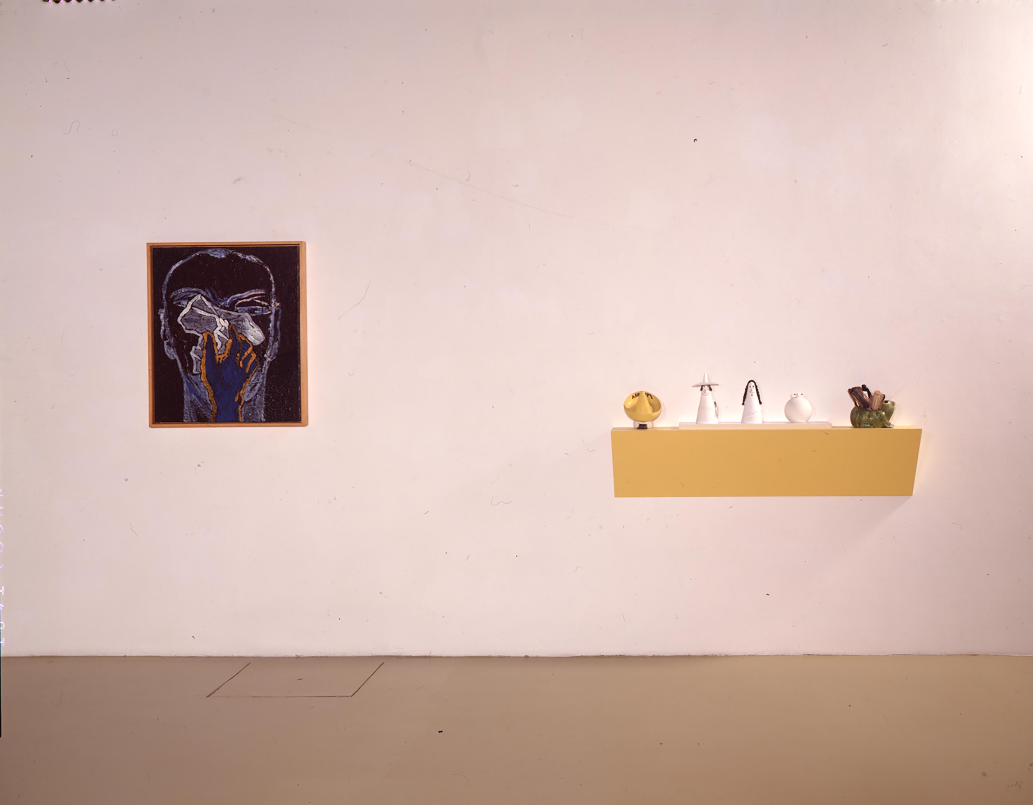 Haim Steinbach, Omaggio a Armando Testa, 1995 and Francesco Clemente, Untitled, 1981